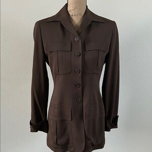 Elegant Brown Women's silk Jacket
